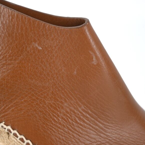 Celine | Tan Leather Espadrille Wedge Sandals Size: 38 - Picture 12 of 16